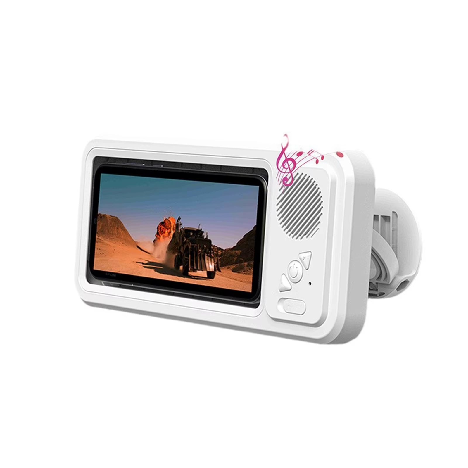 Z07 Shower Phone Holder with Bluetooth Speaker IPX4 Waterproof Anti-Fog Touch Screen Wall Mount Phone Holder for Shower Bathroom